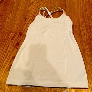 Women’s Lululemon Athletica White Cross Back Gym/Running Bra/Top